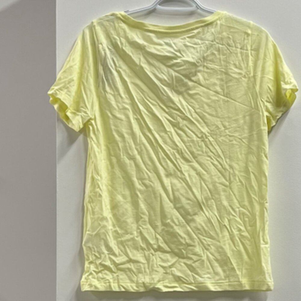 J. CREW Vintage Cotton Short Sleeve V-Neck T-Shirt Size M Yellow